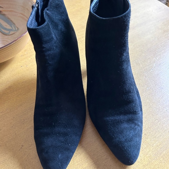 Prada Italy mini boot is blk suede side zip sz 8.5 heel 2.5” as new. Lovely - Picture 6 of 6